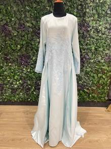 Dress Pengantin Muslimah Baby Blue Swarovski