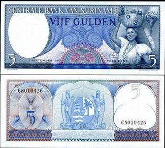 Suriname 5 gulden 1963 p 120 unc