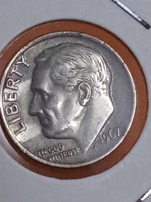 us one dime coin 1967