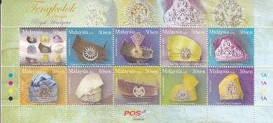 Mint Stamp 10v Royal Headgear Malaysia 2008