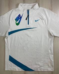 Nike Court Zipper White Tee #CZ1 Used