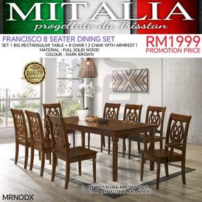 Meja Makan 8 Seater Solid Kayu | Dining Set Murah
