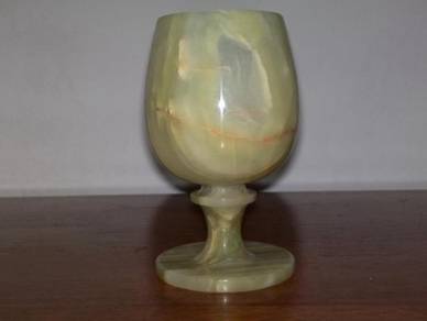Cawan marble footed cup