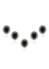 375 WHITE GOLD ONYX BROOCH Pendant (EC00102WGBP)