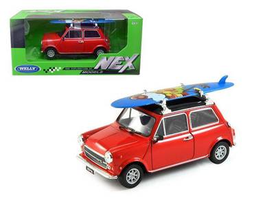 1/24 Old Mini Cooper 1300 w/ surfboard model car