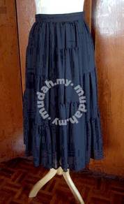 Black Patchwork Joined Skirt (Fully Lined)