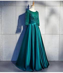 Green long sleeve wedding prom dress gown RBP0865