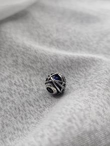 Silver charm blue pave