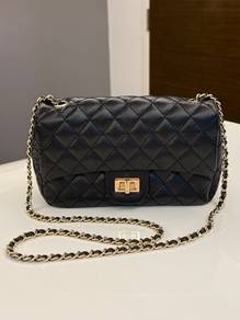 Quality Black leather sling bag