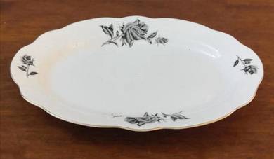 Pinggan bujur antique black rose platter