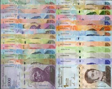 Venezuela Set 27 pieces 2 - 1 Million Bolivares