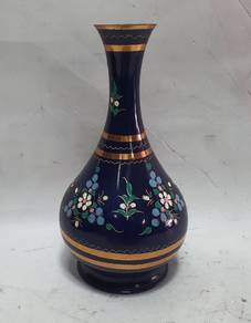 enamelled copper vase