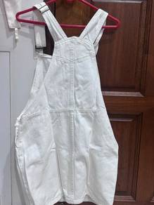 White Denim Strap Skirt Women