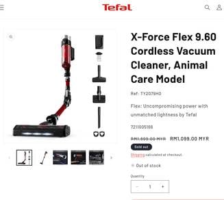 (New) Tefal X-Force Flex 250W Vacuum Animal Care