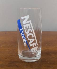 Nescafe Excella blue glass cup