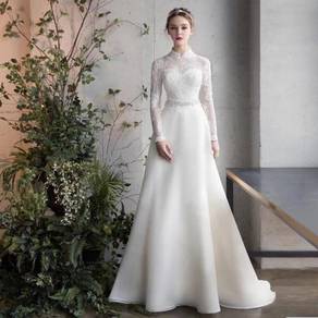 White long sleeve wedding bridal gown RB0997
