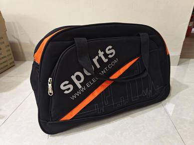 Black and Orange Sports Duffel Bag