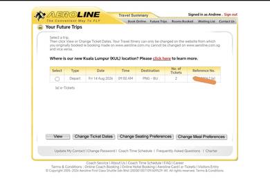 Penang to KL and KL to Penang bus ticket 14 August