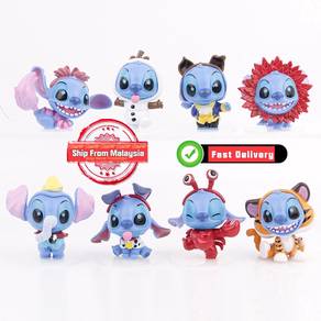 Disney Anime Cosplay Stitch 7cm Figures 8pcs/set