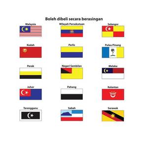 Set 2 x 4 ft Polyester Bendera 15 Negeri
