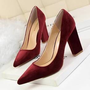 Party high heels pointed 9.5cm grey black orange