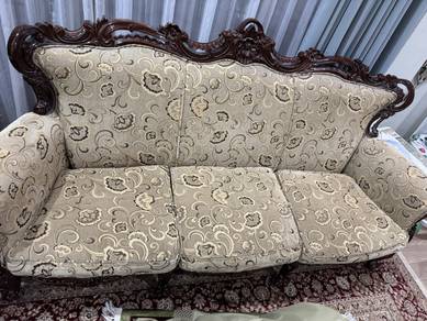 Set Sofa Jati Fabric Baru (Negotiable)