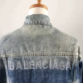 Balenciaga denim jacket, unisex, logo lettering