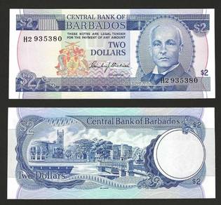 BARBADOS $2 Dollars 1980 Pick P30a