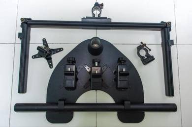 Ergotech Quad 1x3 Monitor Desk Stand