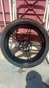 rim siap tayar sekali disc depan (90%) tebal 