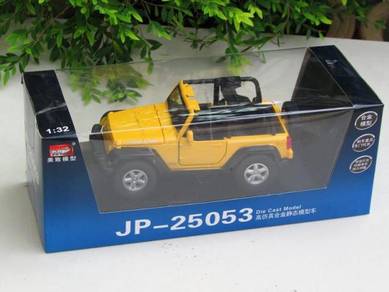 MZ 1-32 Jeep Wrangler Rubicon Yellow Diecast Car