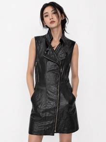 KAALEISUKTAE x ROBO Lambskin Leather Biker Vest