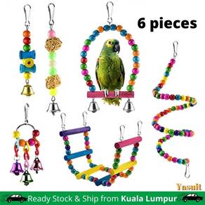6 pieces set Bird Toy Accessories Parrot Bite