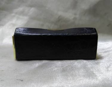 Vintage Black Leather Lipstick Case Holder