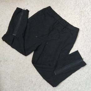 SUFFICIENT Black Tight End Harem Japanese Pants