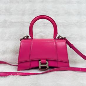 Balenciaga Neon Pink Hourglass XS crossbody bag