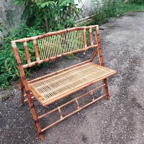Vintage Kerusi Panjang Bambu Lipat Classic Home De