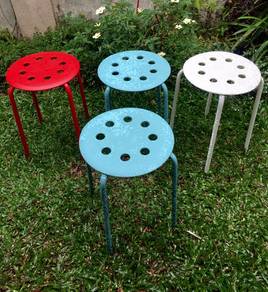 Ikea Marius Stools Red/White/Blue