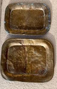 Set 2 dulang tembaga kecil (rosak)