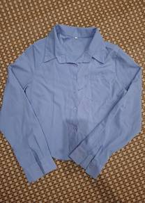 Formal Blue Crop Long Sleeve