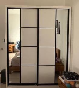 White wardrobe with 2 sliding doors 