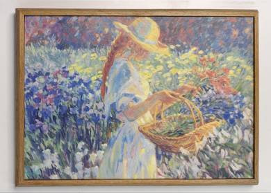 Flower Gatherer Lithograph Print
