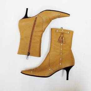 Sonia Rykiel Pointed Toe Leather Heel's Boot
