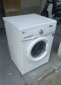 Front load inverter hot washer LG 7kg mesin basuh