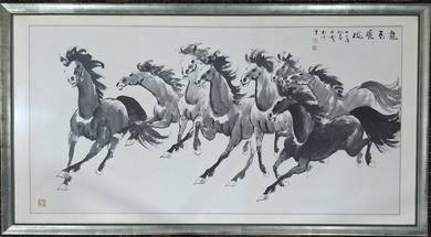 Framed Running Horses