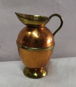 Vintage Brass & Copper Creamer Brass Handle / Tea