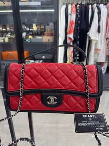 Authentic Chanel Red WOC Bag Flap SHW Chain