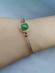 Icy Ice Green Burma Jadeite Jade Bracelet