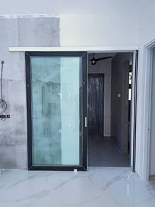 Pintu Sliding Gantung Aluminium & Kace (Dapur)