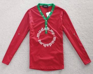 B0707 RED LONG SLEEVED T-SHIRT MURAH SHiRT 🔥